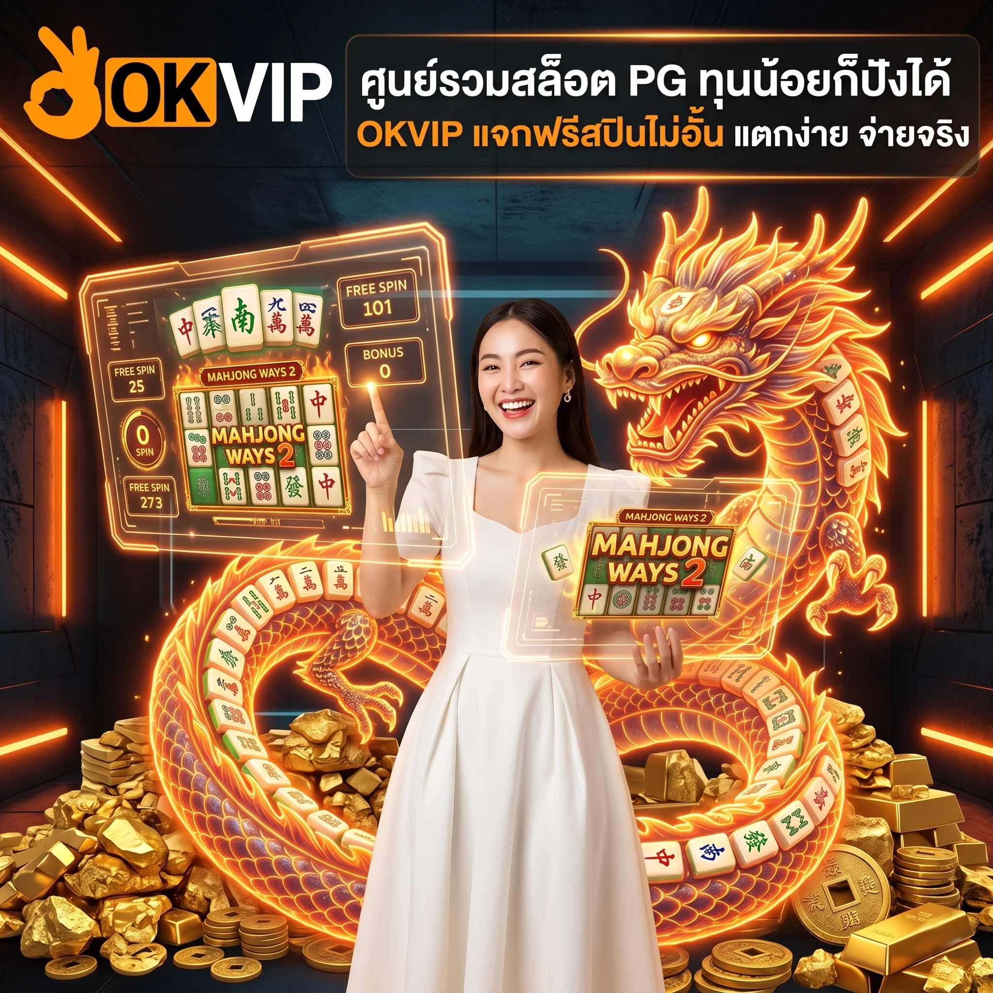 OKVIP PG รวมเกมสล็อตค่าย PG Soft แตกง่าย ทุนน้อยก็เล่นได้ที่ OKVIP Slot